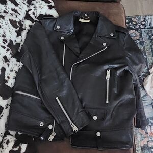 Saint Laurent Paris Black Leather Jacket